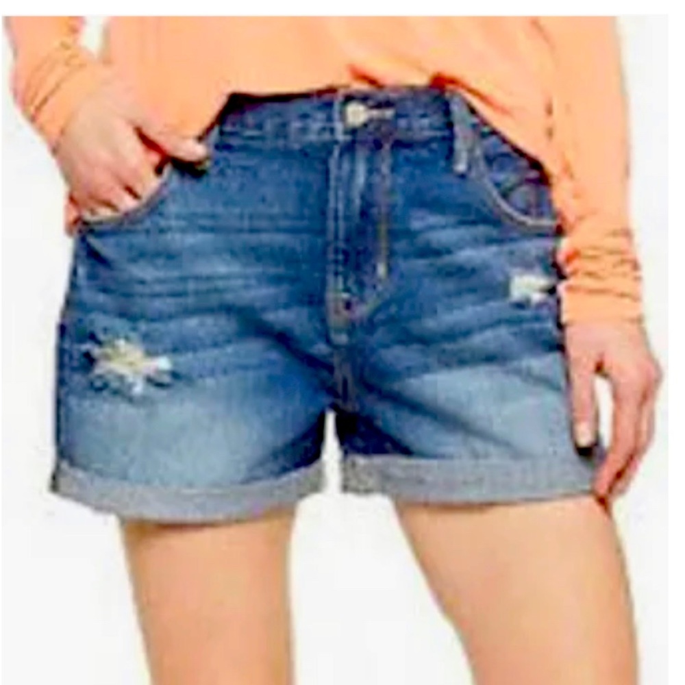 Mossimo denim Jean shorts boyfriend dark destroyed 8/29